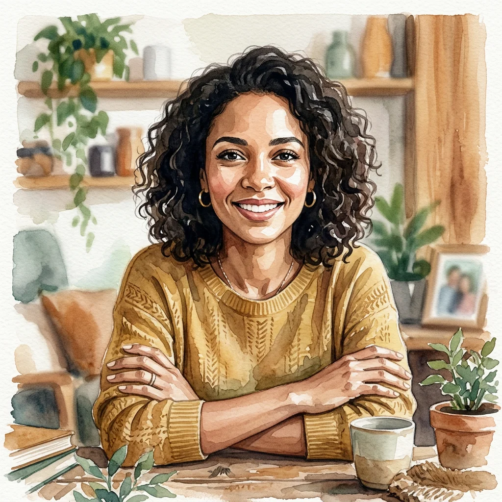 Same portrait, watercolor illustration style